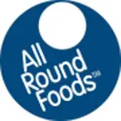 All Round Foods logo featuring a blue circle and bold white text for freshness and reliability.