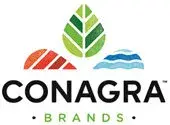 Conagra Brands logo with leaf, wave, and protein symbols representing quality food and sustainability.