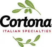 Cortona logo featuring Italian specialties with olive branches, representing traditional Italian cuisine.