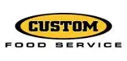 Custom Food Service logo featuring bold design on a vibrant yellow background.