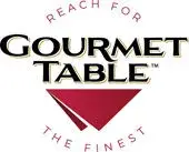Gourmet Table logo featuring luxury dining, high-quality cuisine, and a motivational tagline.