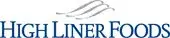 High Liner Foods logo showcasing seafood quality with blue wave graphics and bold text.