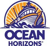 Ocean Horizons logo featuring a boat, sunburst, and bold nautical-themed typography.