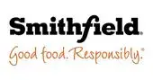 Smithfield logo showcasing quality food and responsible practices in bold black and vibrant orange.