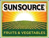 SunSource logo featuring fresh fruits and vegetables with a vibrant sunburst design.