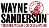 Wayne Sanderson Farms logo featuring a rooster, showcasing quality chicken and community collaboration.